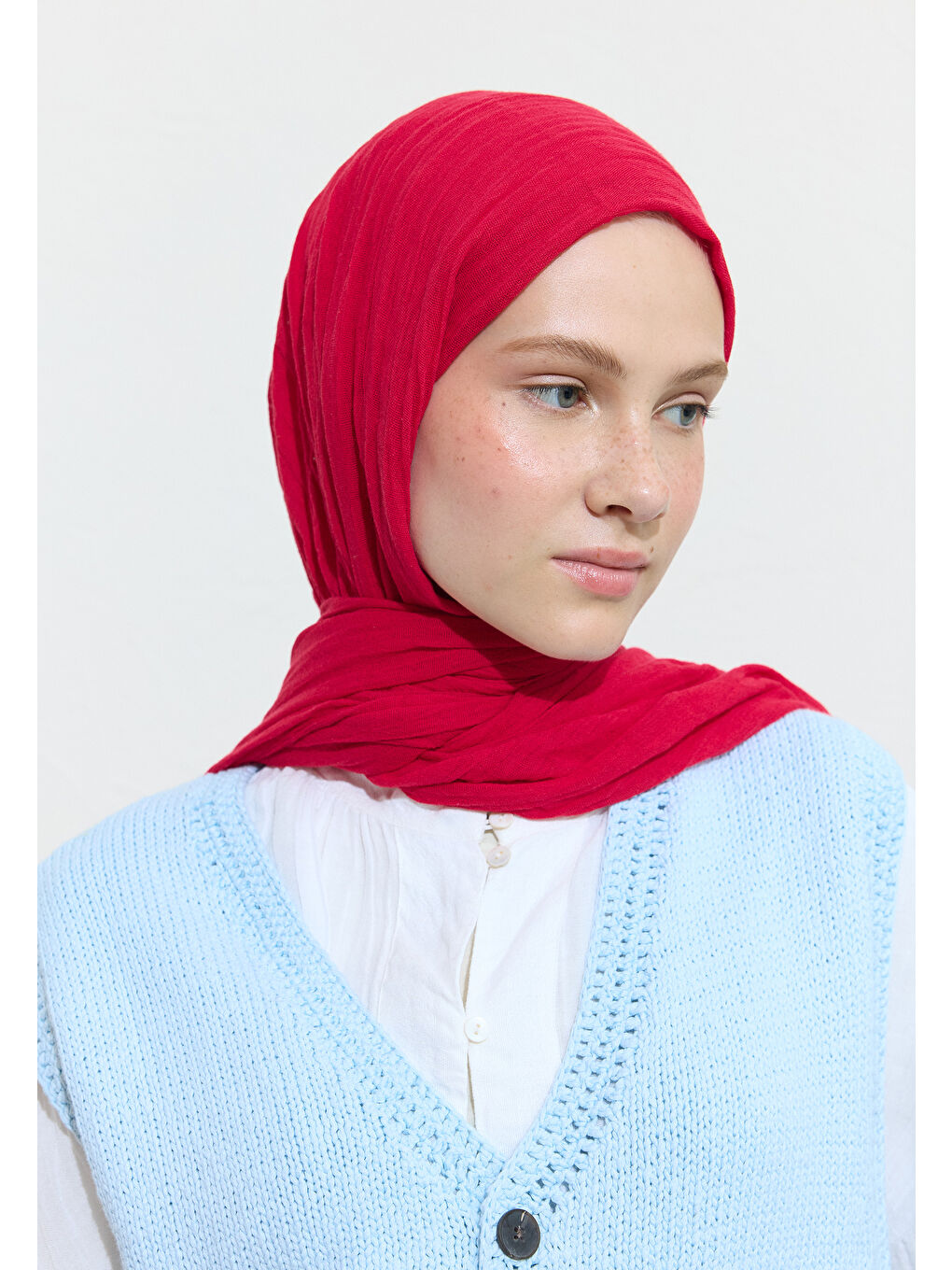 Mercan PAMUKLU KETEN ŞAL STRAWBERRY SHORTCAKE-3