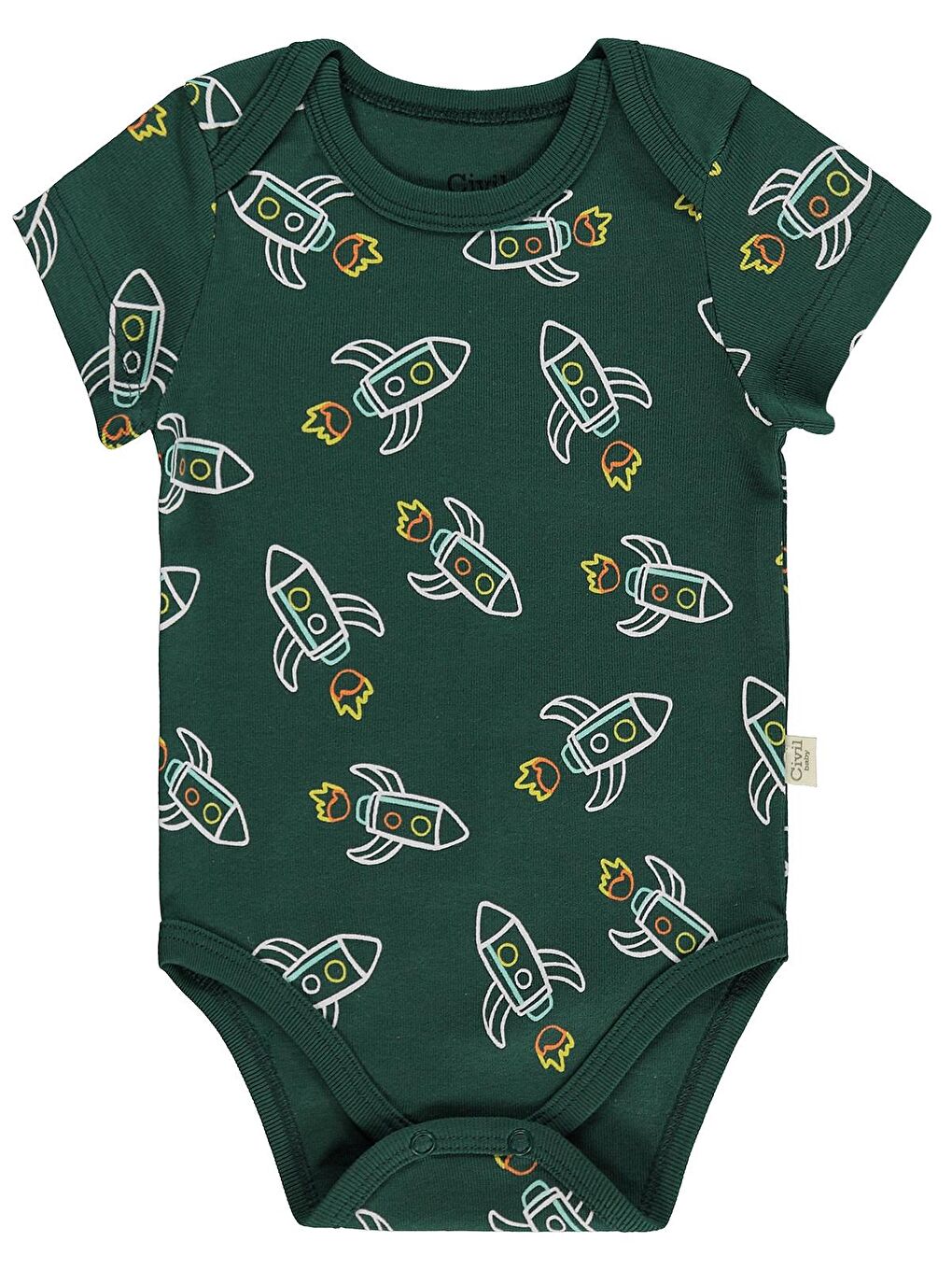 Baby Roket Empirmeli 3 Lü 0-36 Ay Çıtçıtlı Badi - Yeşil 6-9 Ay-2
