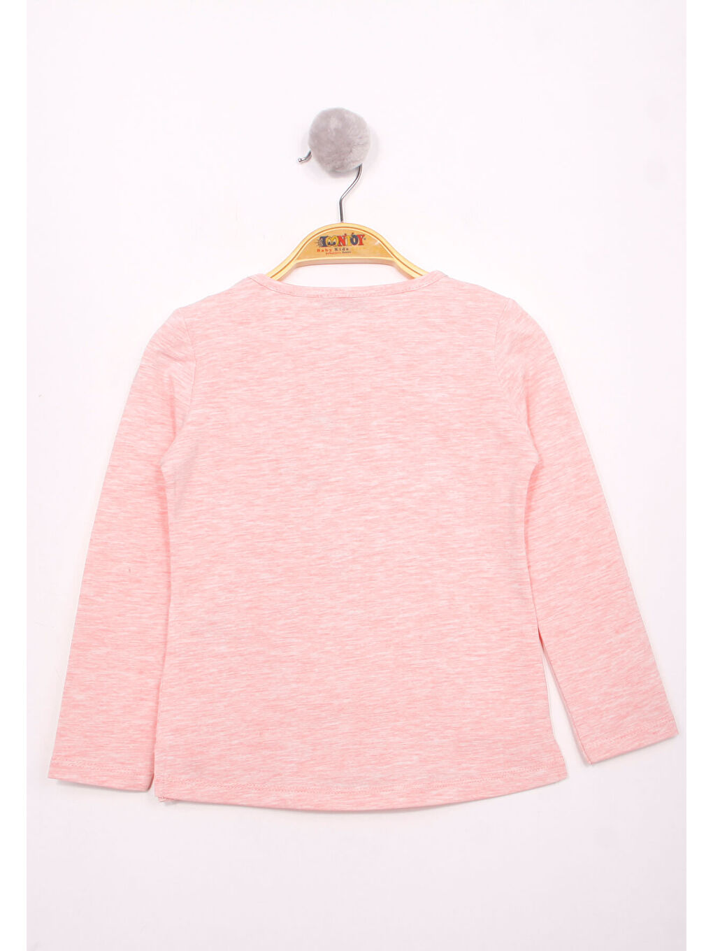 Pembe Kız Çocuk El Baskılı T-Shirt-1