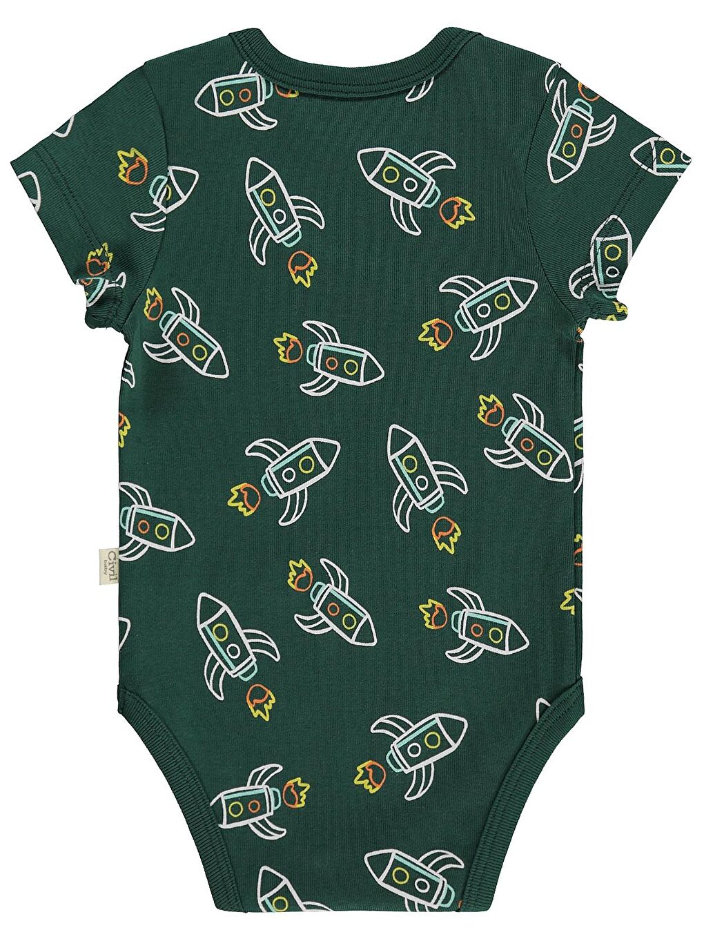 Baby Roket Empirmeli 3 Lü 0-36 Ay Çıtçıtlı Badi - Yeşil 6-9 Ay-3