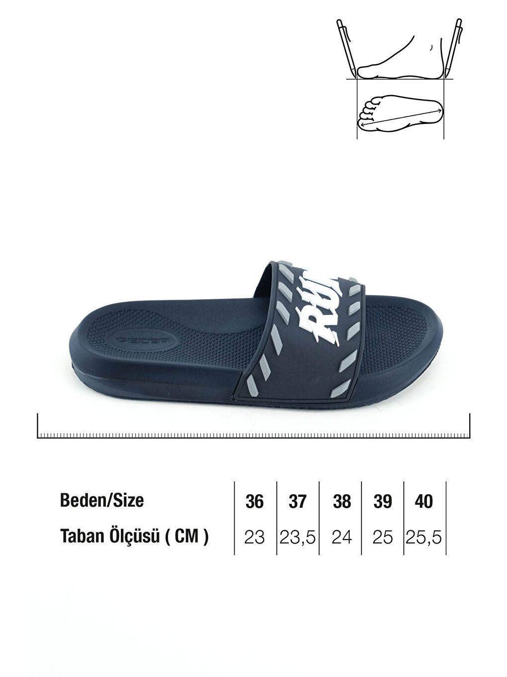 Lacivert Erkek Yazlık Run PU Islak Zemine Uygun Ev Banyo Bahçe Havuz Terlik-1