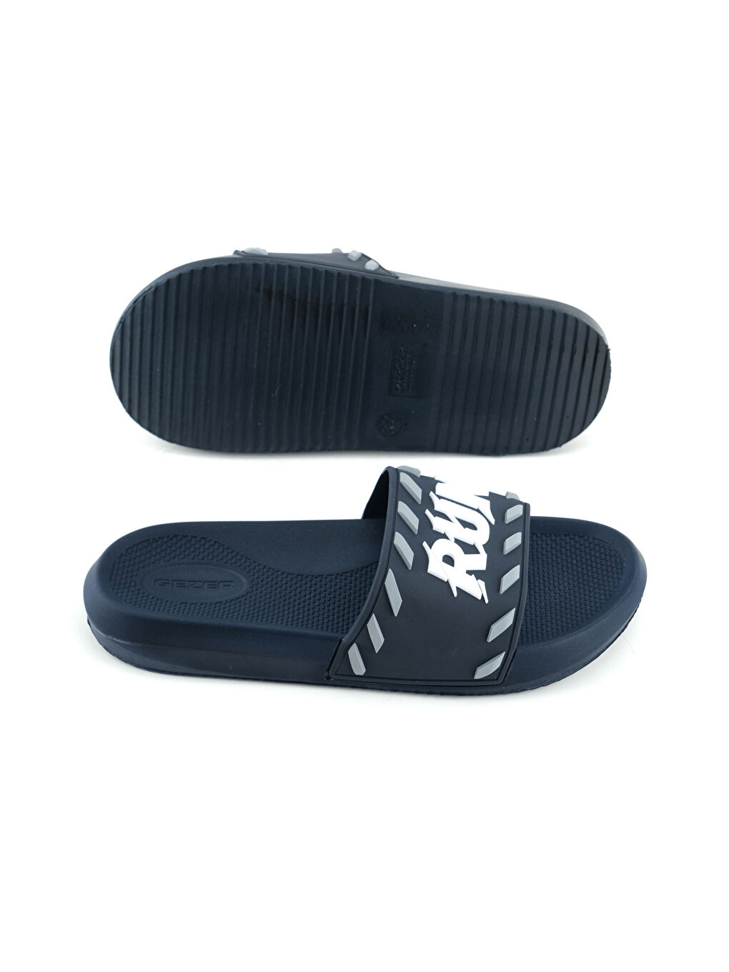 Lacivert Erkek Yazlık Run PU Islak Zemine Uygun Ev Banyo Bahçe Havuz Terlik-4