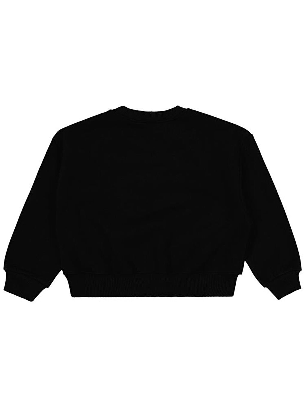 Girls Düz 6-9 Yaş Sweatshirt - Siyah 6-7 Yaş-1