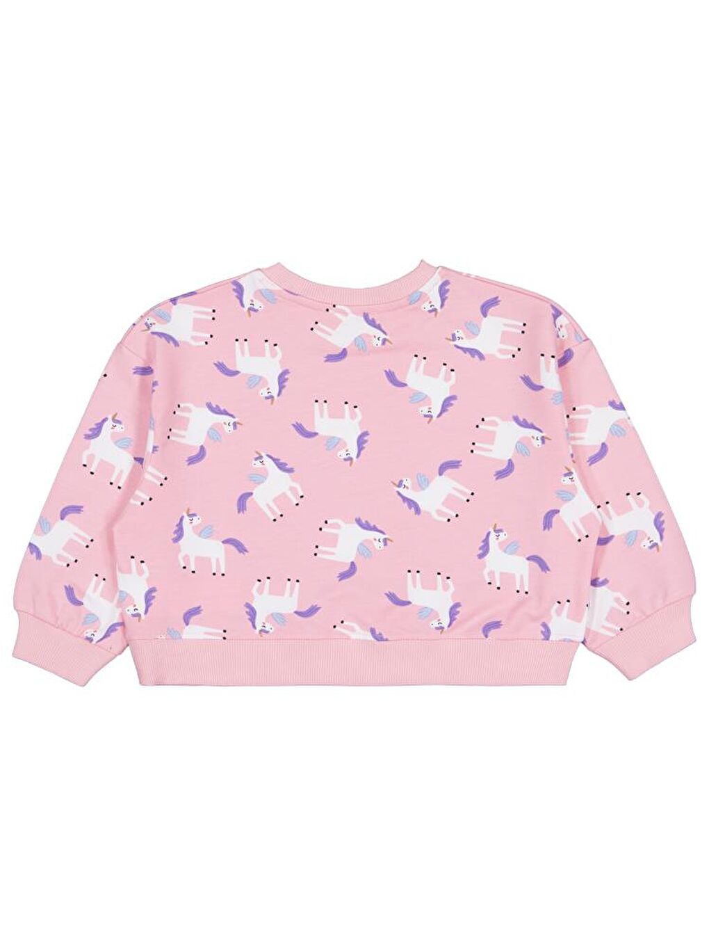 Girls Baskılı 2-5 Yaş Sweatshirt - Pembe 5-6 Yaş-1