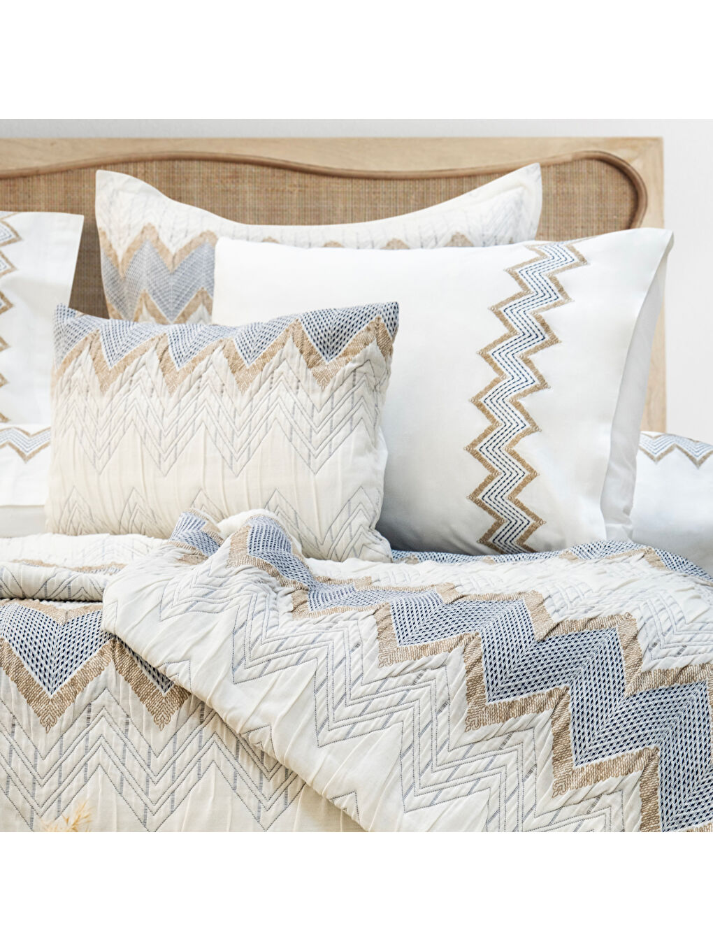 Home Rita Yatak Örtüsü Nevresim Seti 8 Parça-Mavi-4