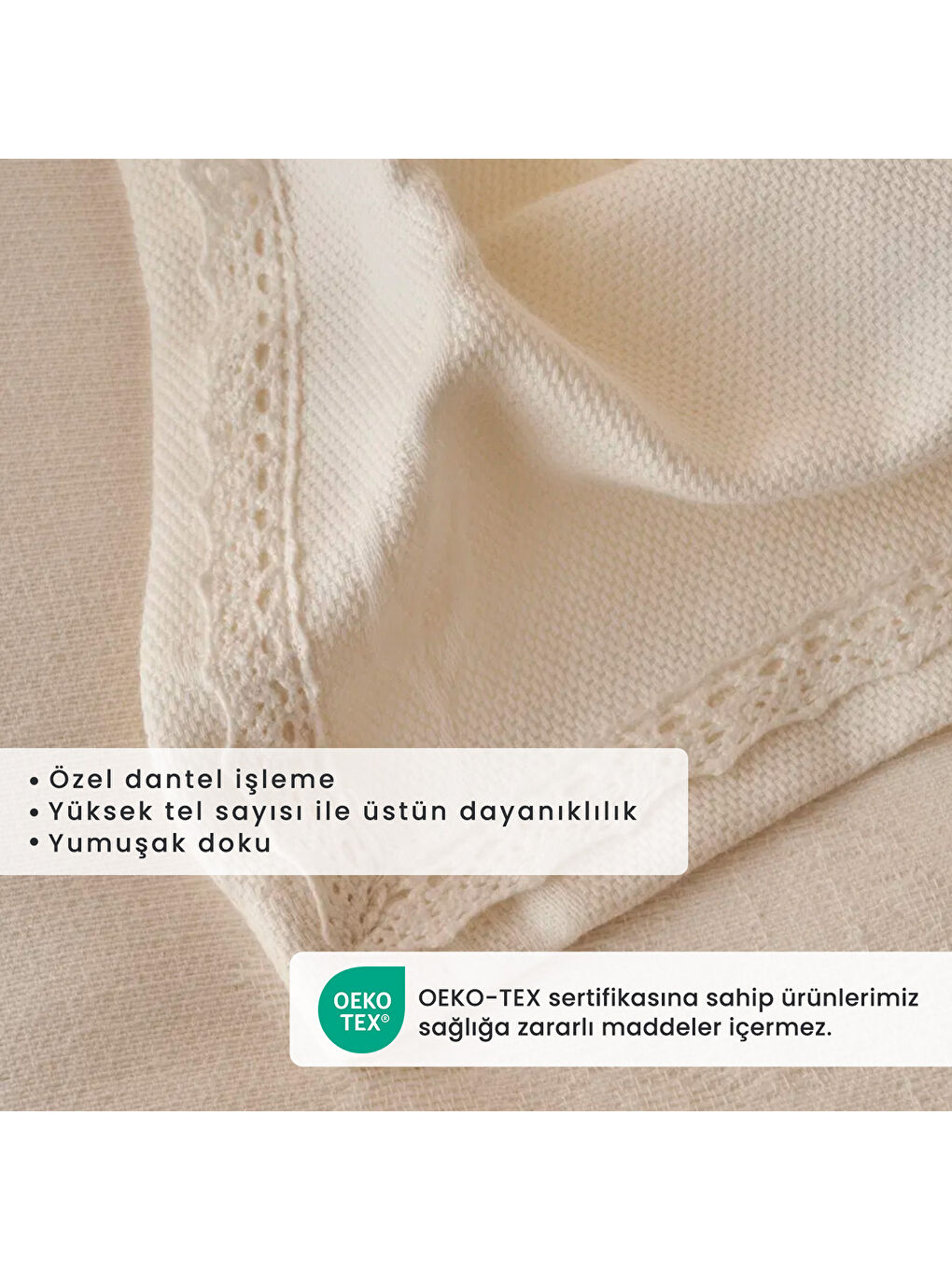 Beyaz %100 Pamuk Exclusive Jakarlı  Çift Kişilik Yatak Örtüsü Seti Ekru (240x260 cm)-2