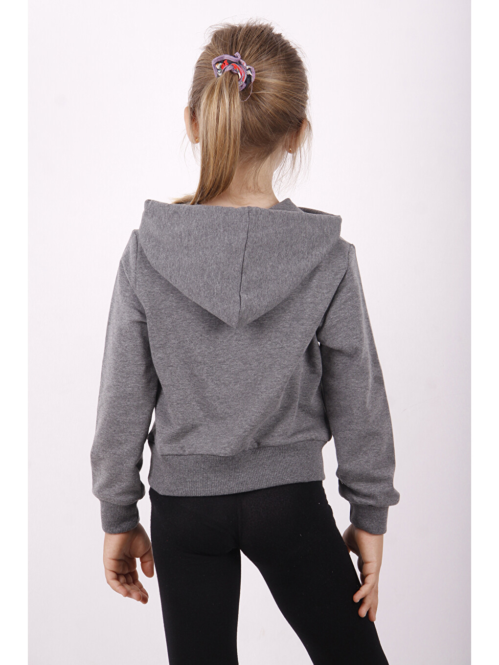 Antrasit Kız Çocuk Dance Baskılı Kapüşonlu Sweatshirt-1