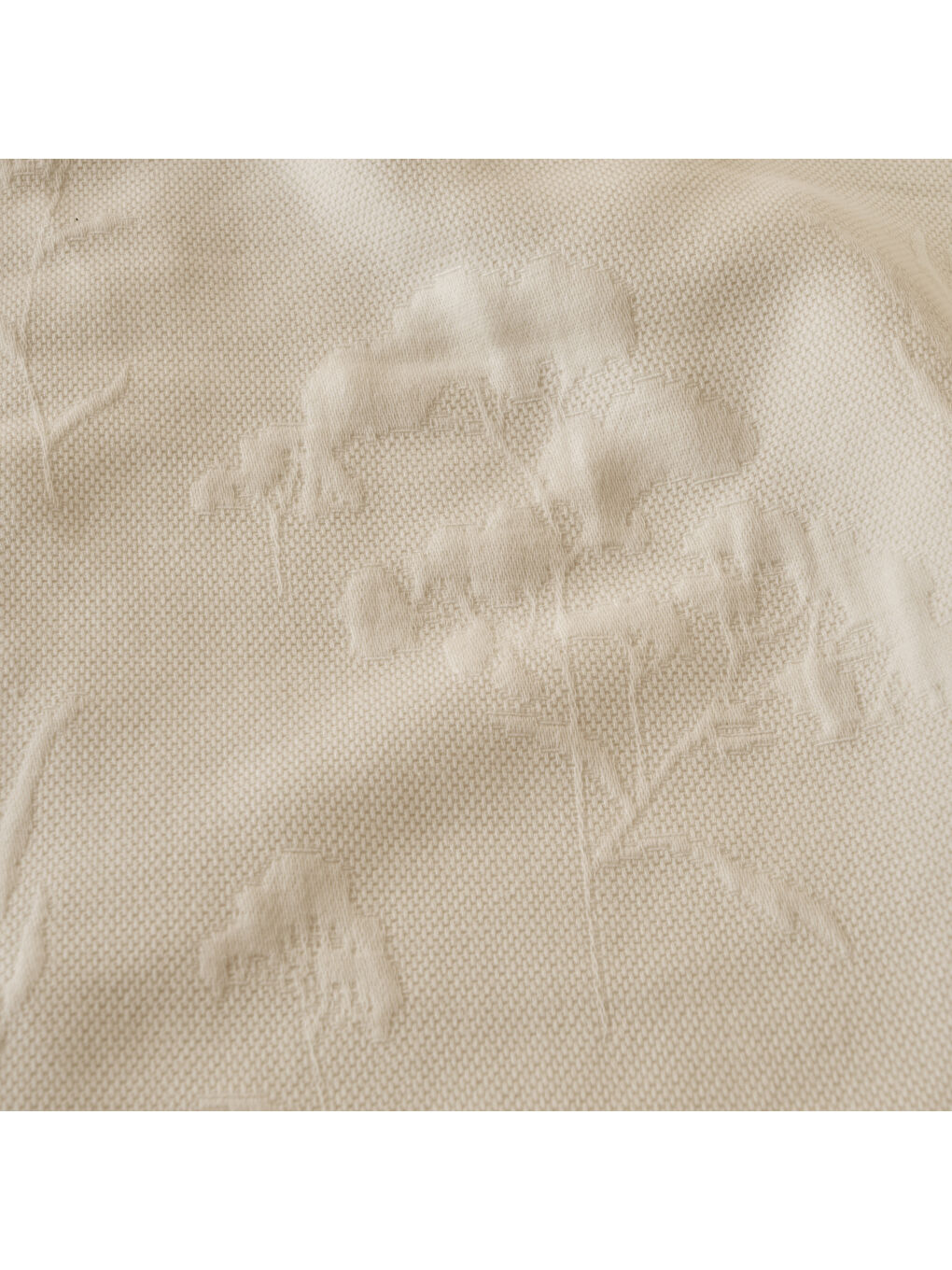 Beyaz %100 Pamuk Exclusive Jakarlı  Çift Kişilik Yatak Örtüsü Seti Ekru (240x260 cm)-4