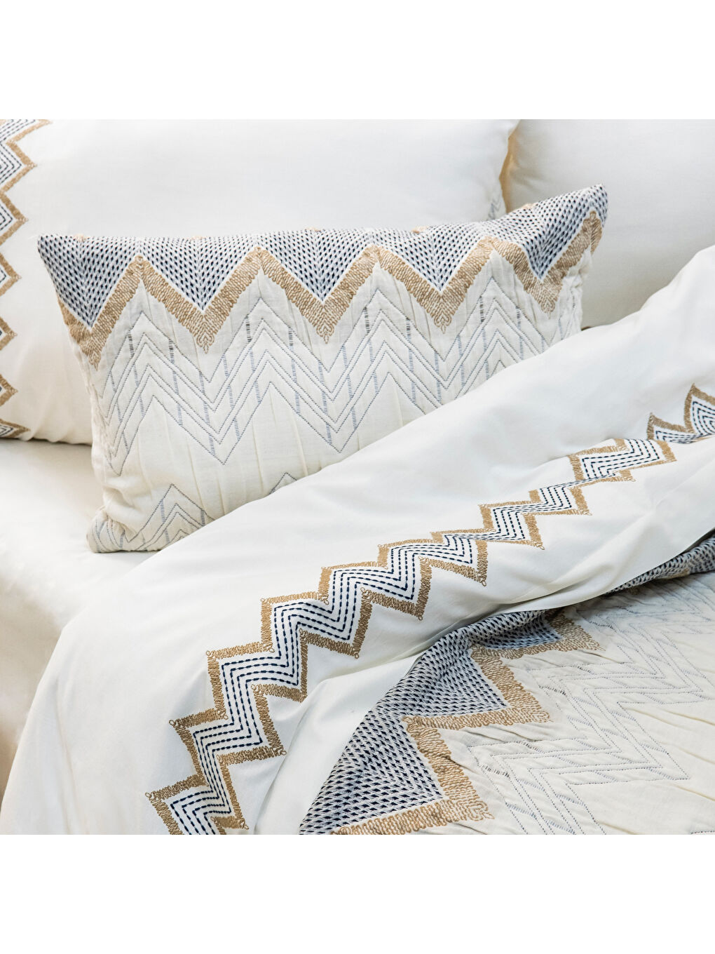 Home Rita Yatak Örtüsü Nevresim Seti 8 Parça-Mavi-8