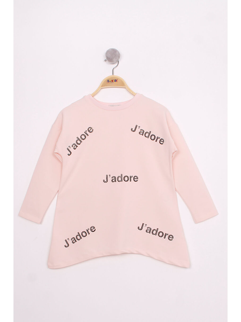 Pembe Kız Çocuk Jadore Baskılı Tişört