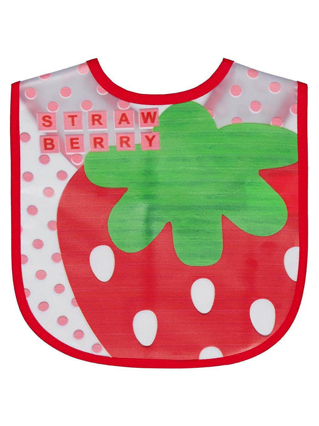 Baby Çilek Baskılı Mama Önlüğü - Kırmızı Standart