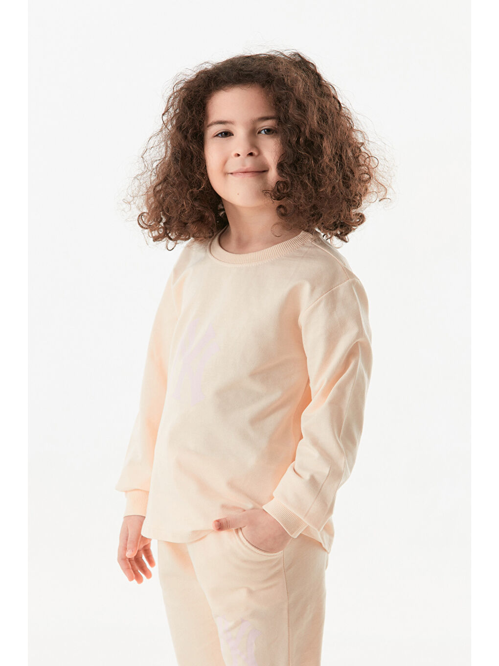 Pembe %100 Pamuk Ny Nakışlı Yelekli 3 Lü Unisex Çocuk Takım-3