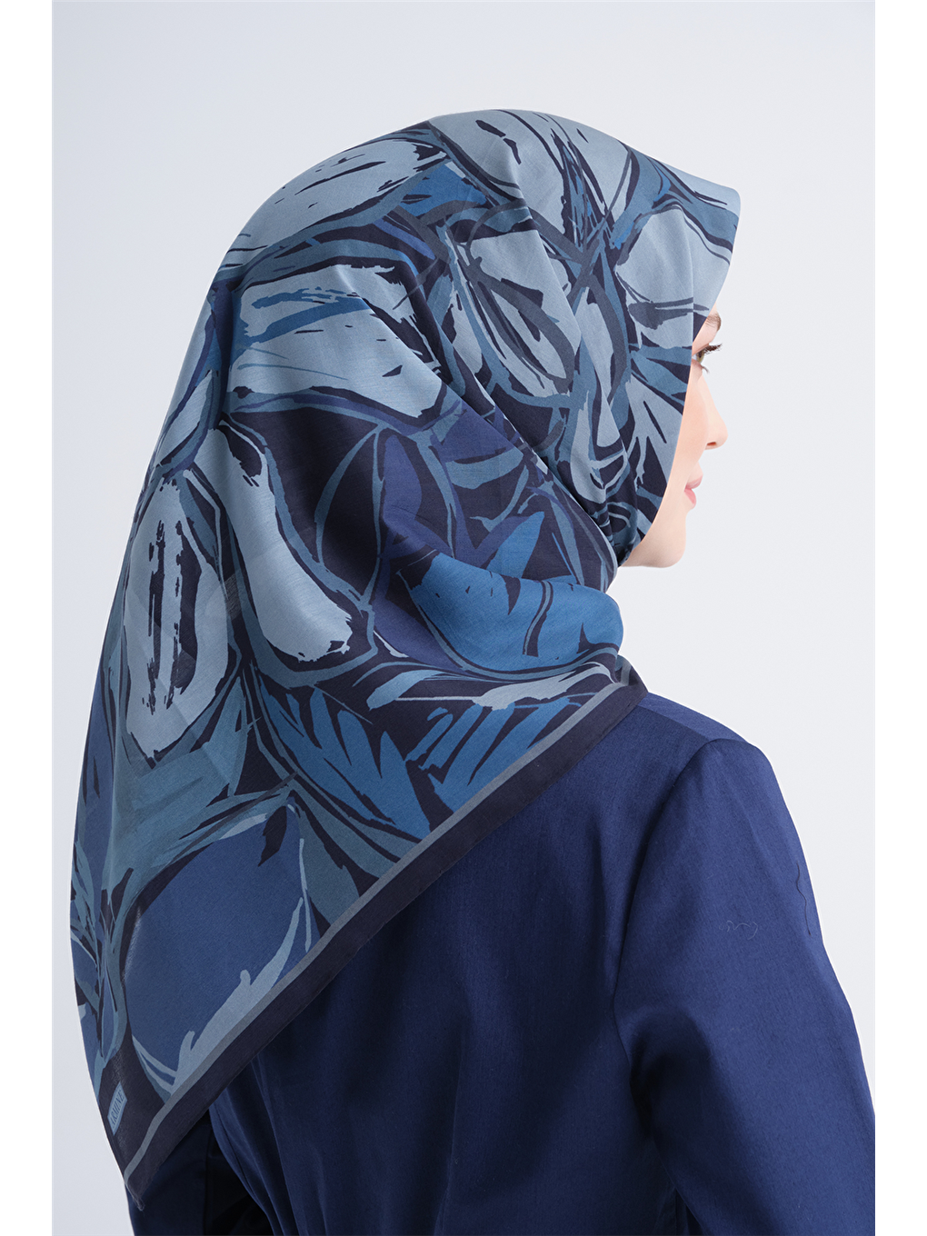 Lacivert Yaz Esintisi Eşarp 3994 46-3