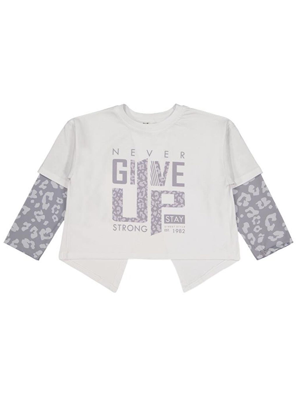 Beyaz Girls Leopar 10-13 Yaş Sweatshirt
