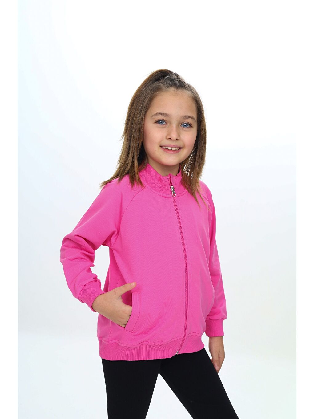 Fuşya Kız Çocuk Nakışlı Hırka-2