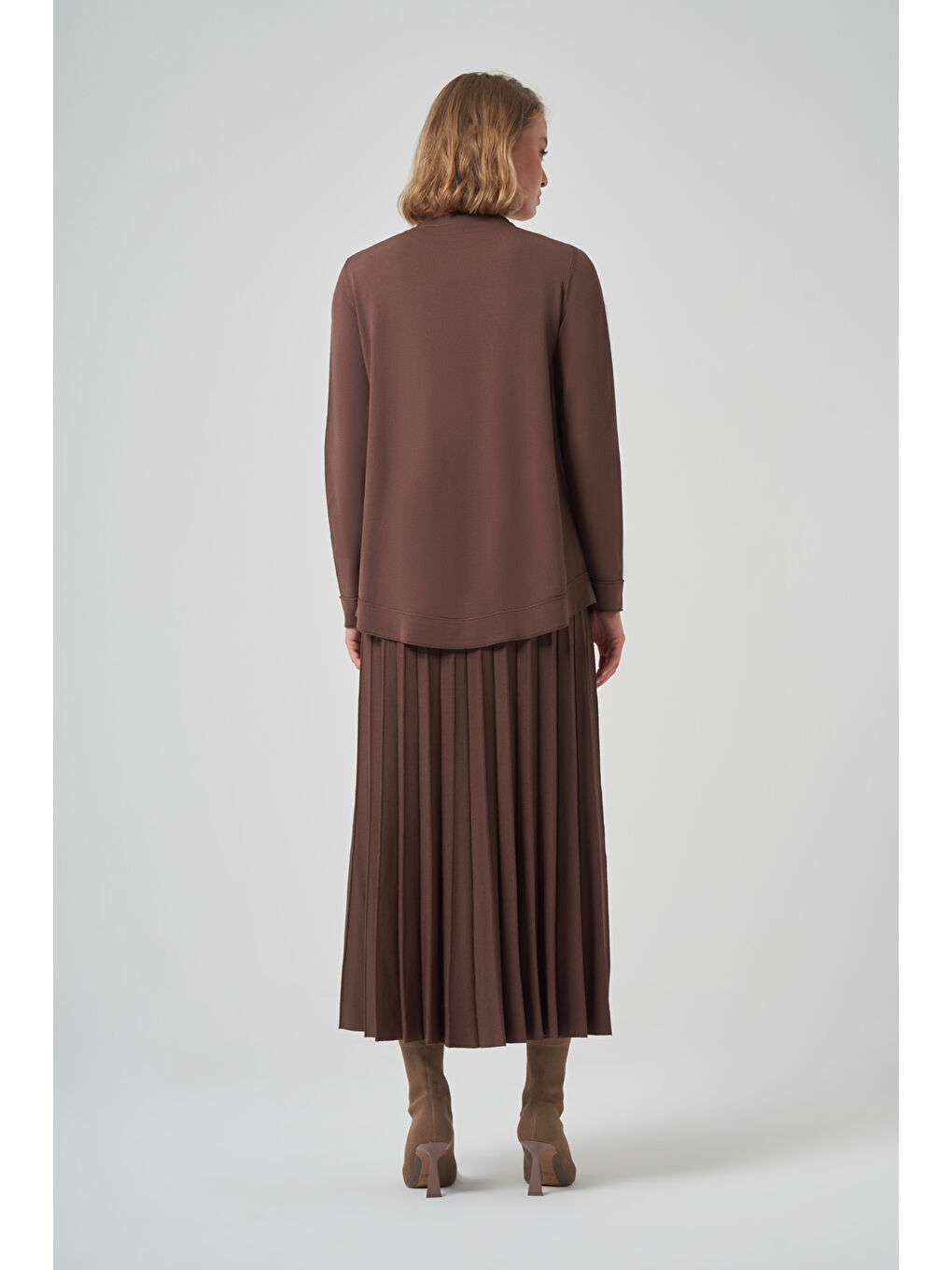 Taş İşleme Detay Triko Takım 1351 Kahverengi-2