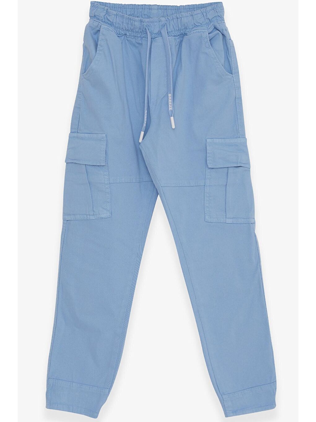 Erkek Çocuk jean Pantolon Beli Lastikli Cepli Açık Mavi (8-14 Yaş)n