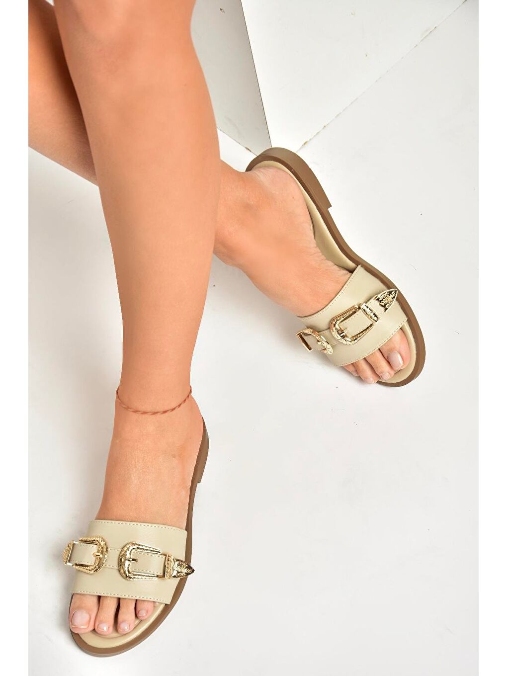 U2501101 Bej Kadın Terlik-1