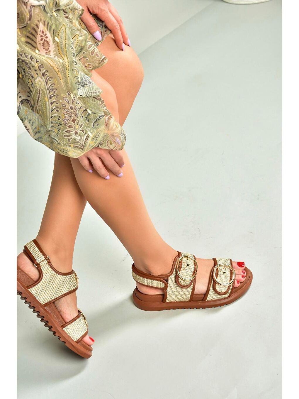 Kahverengi Taba Kadın Sandalet U7250921-1