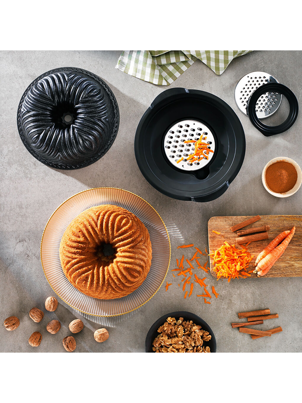 Cakehaus Kek Kalıbı+Hazırlık Seti 6 Parça-Siyah-1