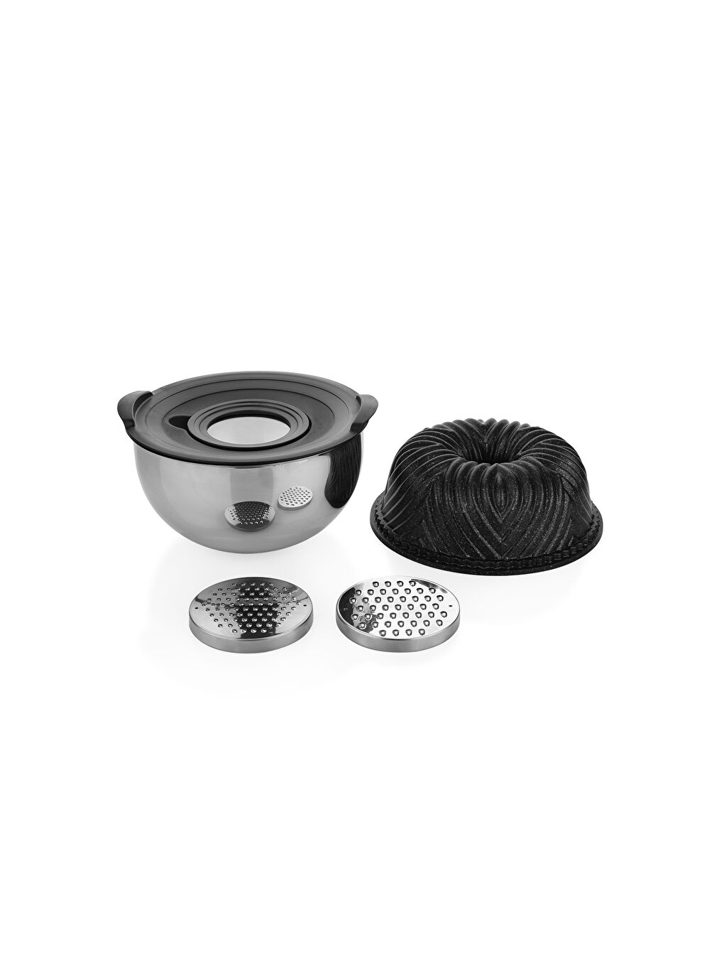 Cakehaus Kek Kalıbı+Hazırlık Seti 6 Parça-Siyah-2