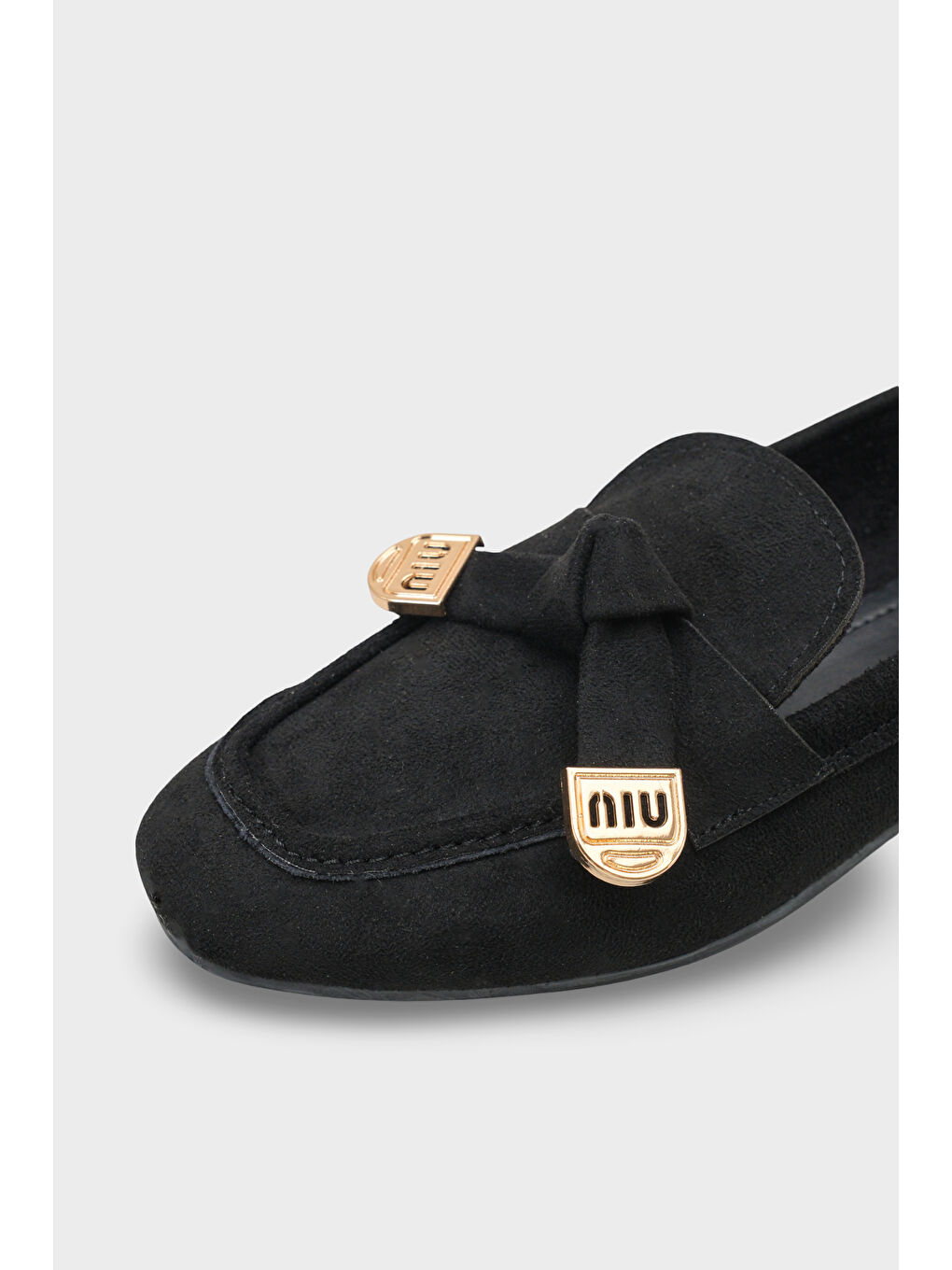 Siyah Janessa Metal Tokalı Yumuşak Kadın Loafer Ayakkabı-2