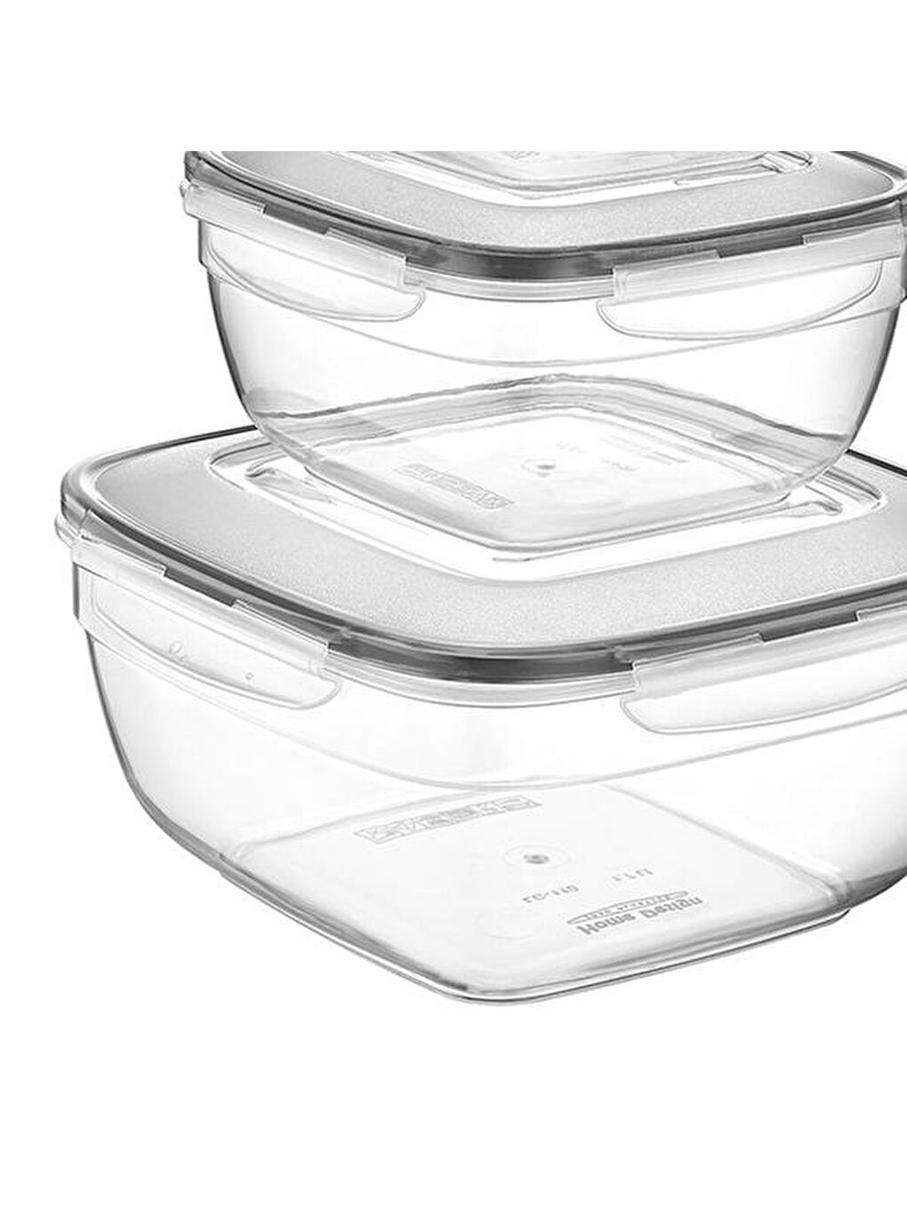 Renksiz Fresh Box Kare 3'lü Saklama Kabı - 600-1000-1700 ml-2