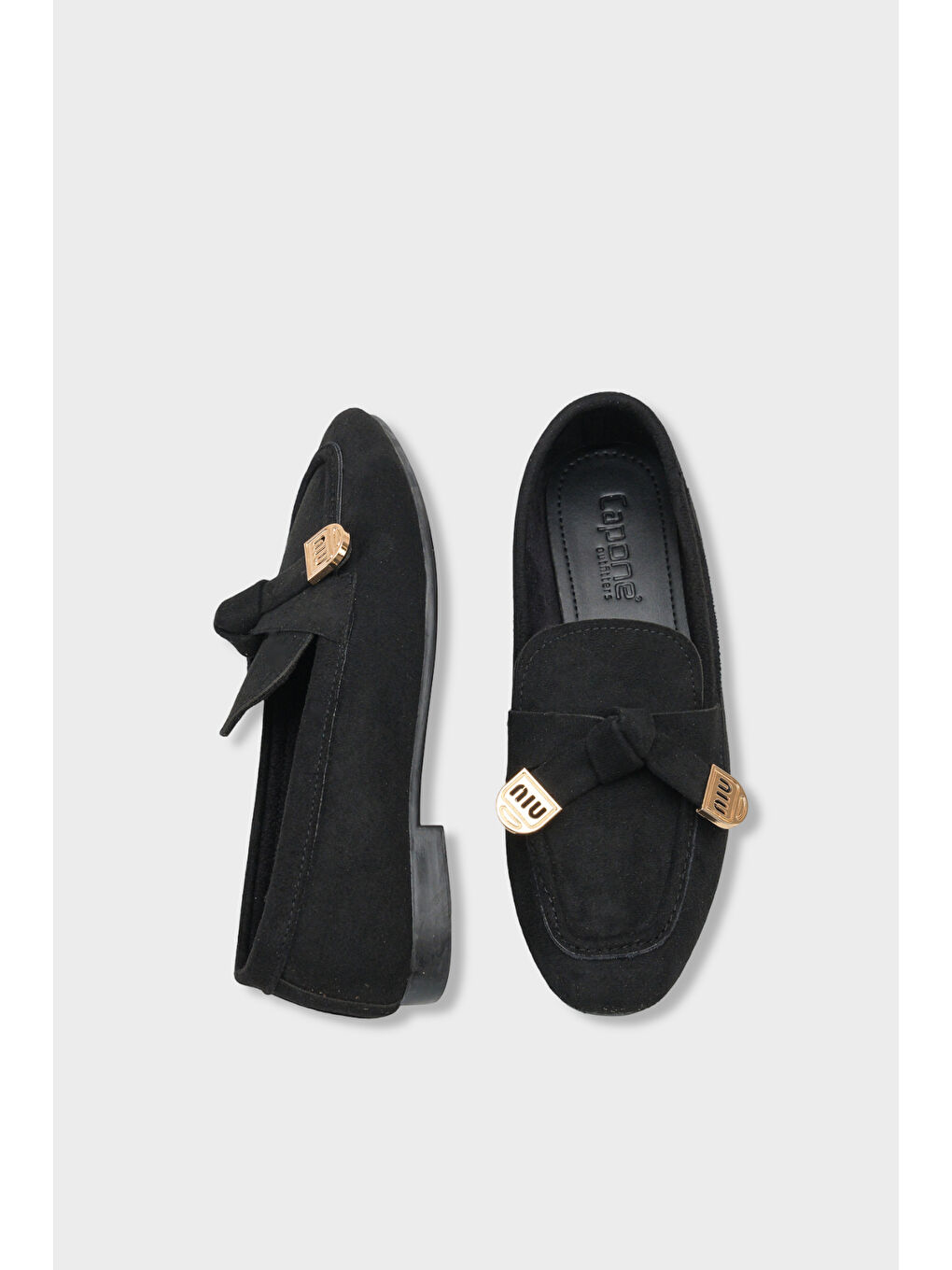 Siyah Janessa Metal Tokalı Yumuşak Kadın Loafer Ayakkabı-4