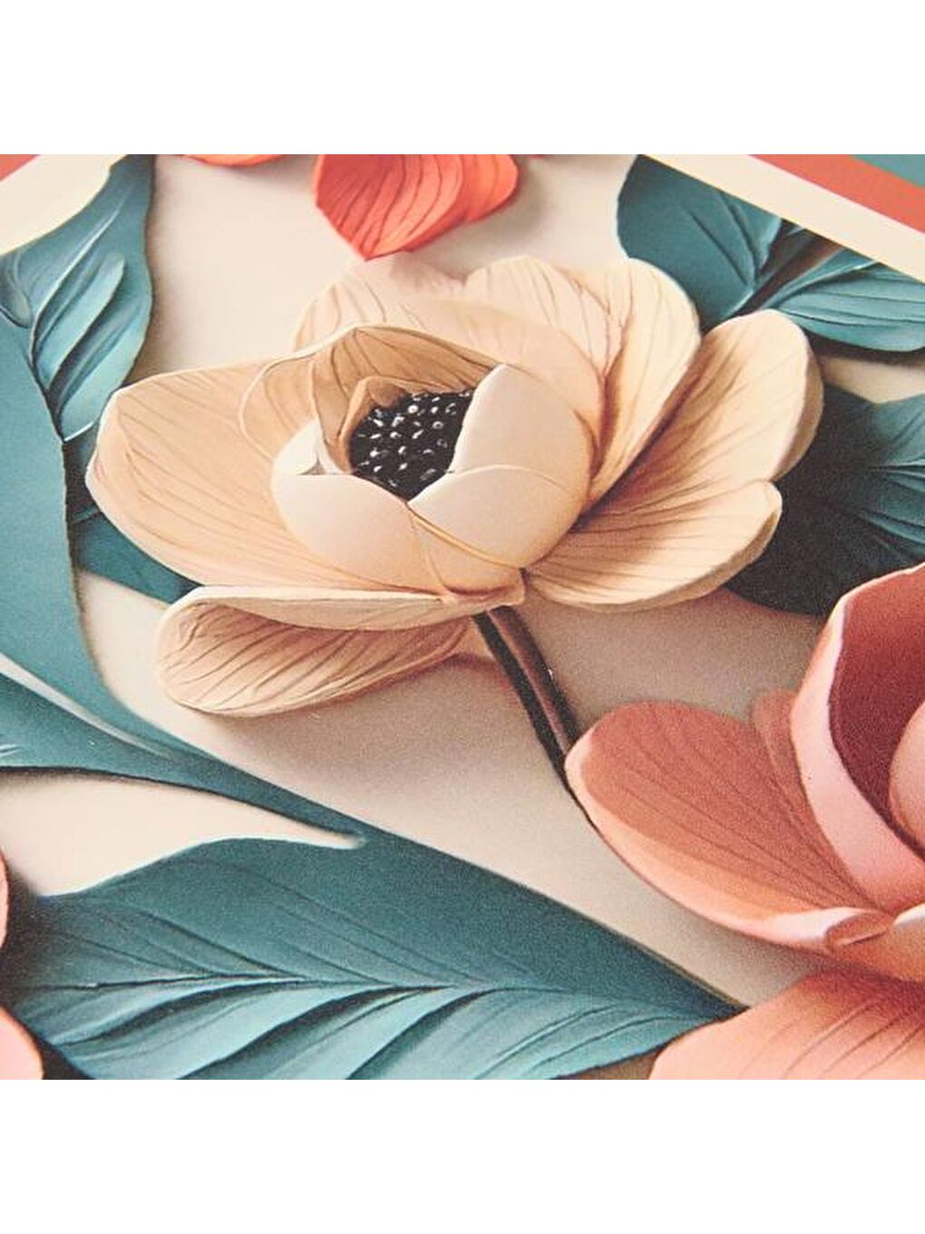 Karışık Çiçek Desenli Tepsi - Renkli - 44x30,5 cm-2