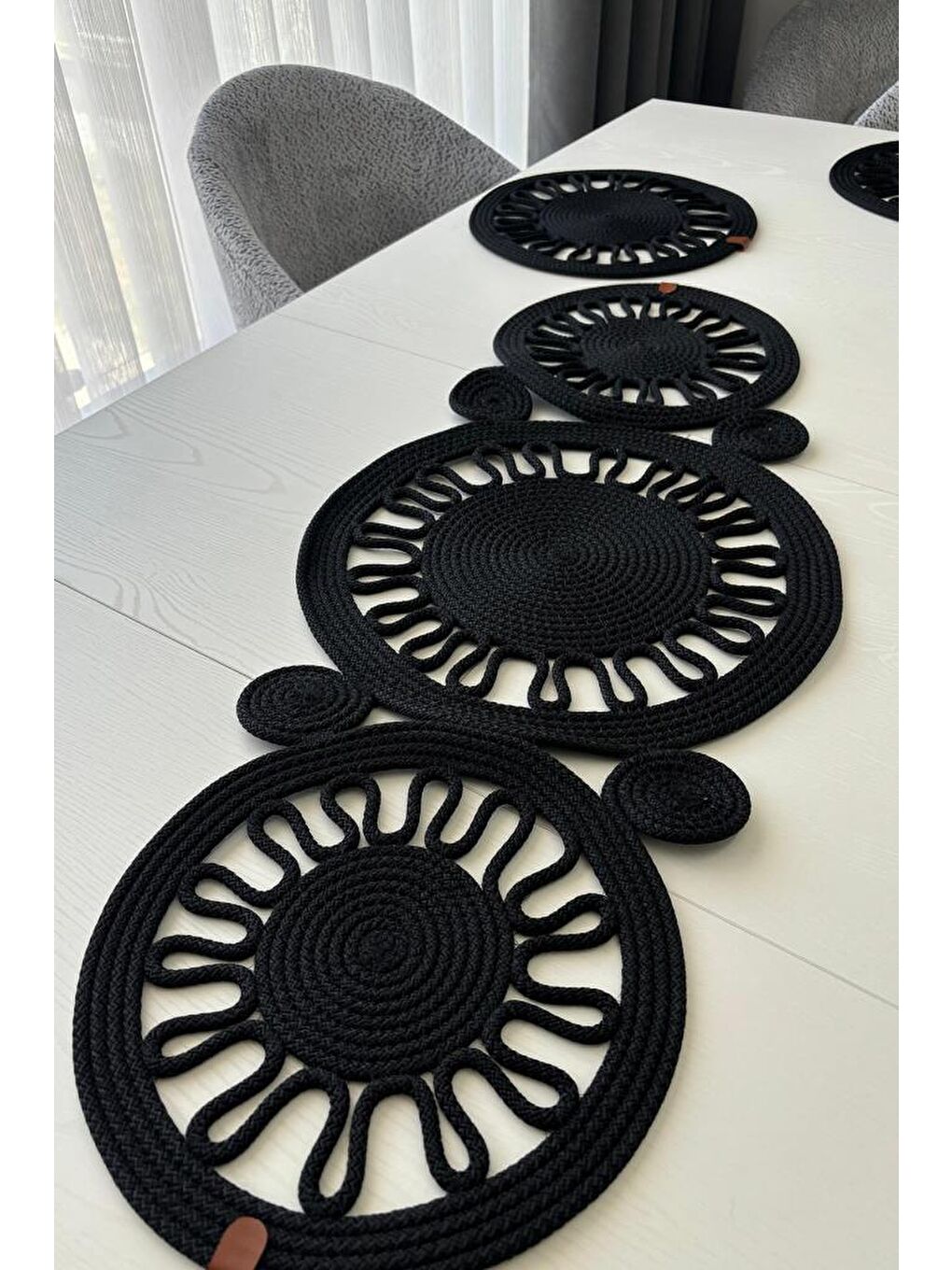 Salin Lüks Jüt 7 Parça Yemek Takımı Siyah-3