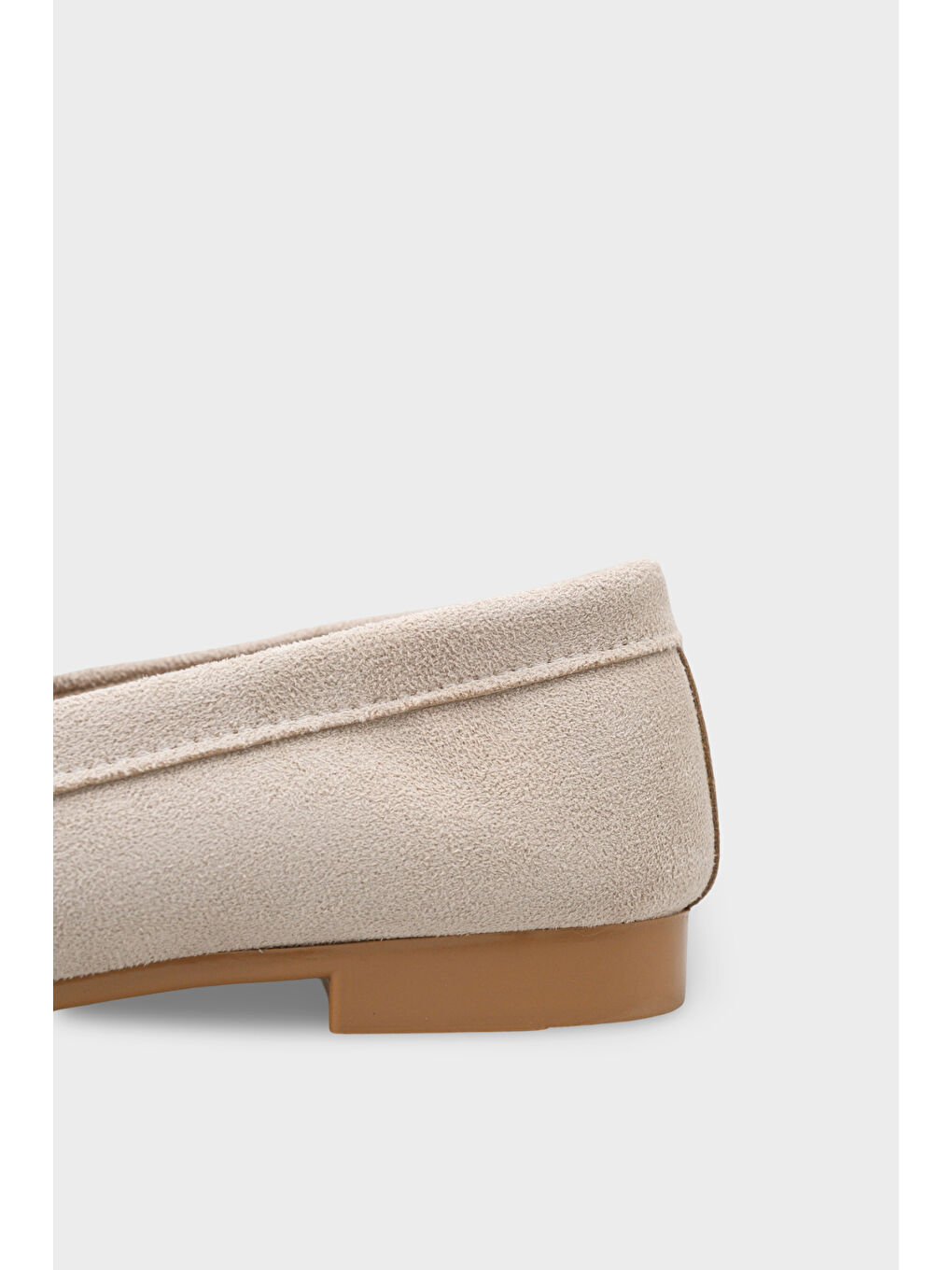 Bej Janessa Metal Tokalı Yumuşak Kadın Loafer Ayakkabı-3