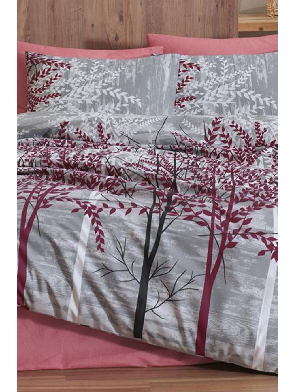 Natura Uyku Seti Çift Kişilik Bordo-1