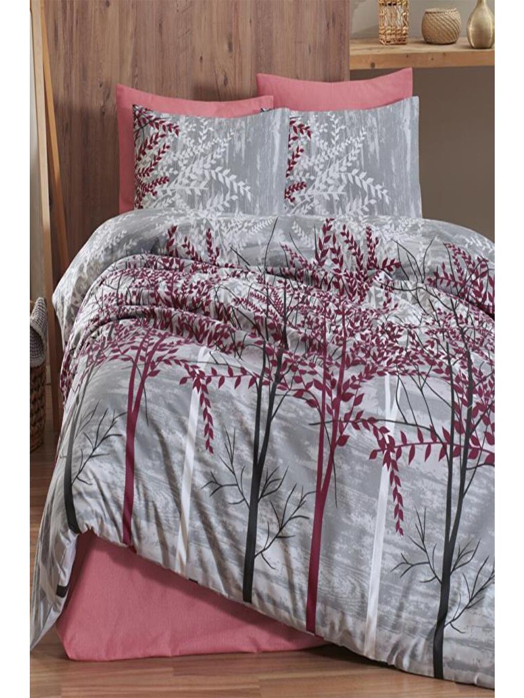 Natura Uyku Seti Çift Kişilik Bordo-2