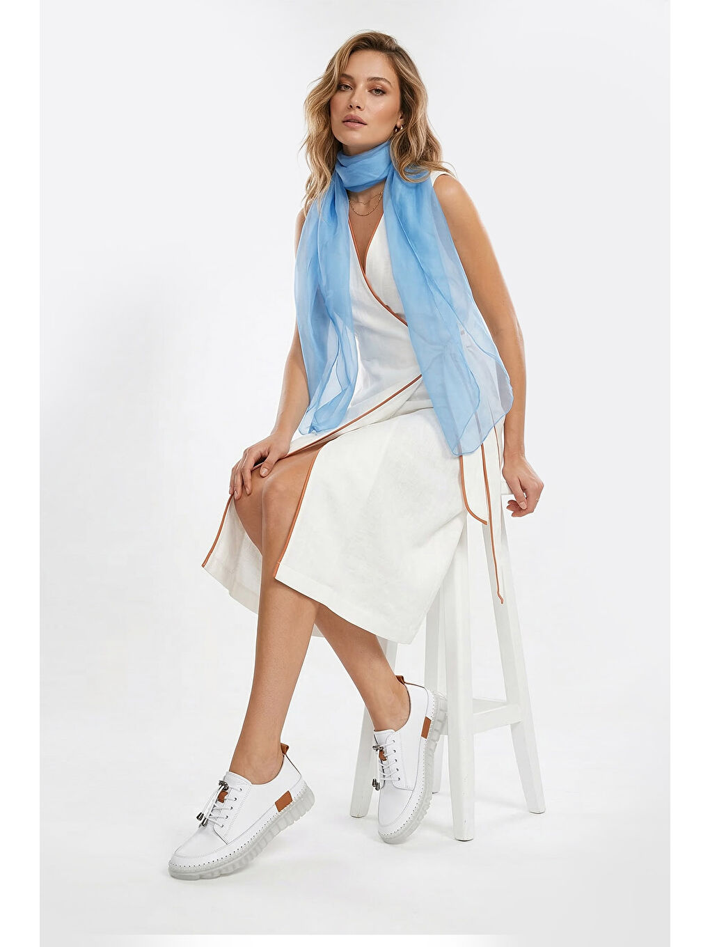 Beyaz Kadın CANLI BEYAZ Bağcıklı Hakiki Deri Sneaker-2