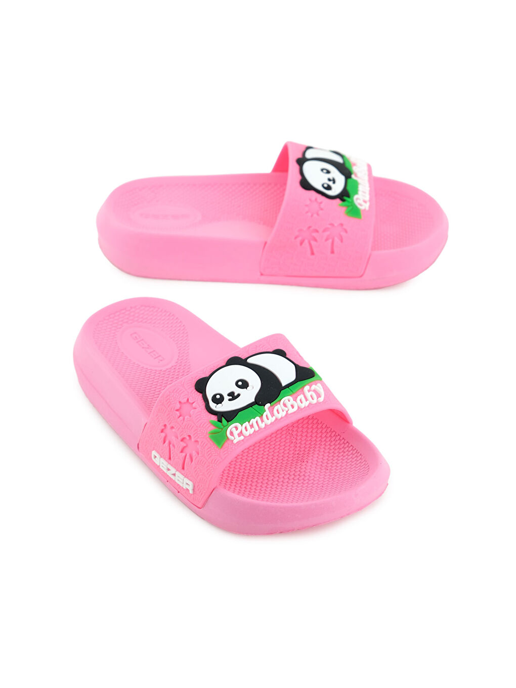Gezer Pembe Panda Yazlık Kız Çocuk PU Islak Zemine Uygun Rahat Taban Ev Bahçe Banyo Havuz Terlik