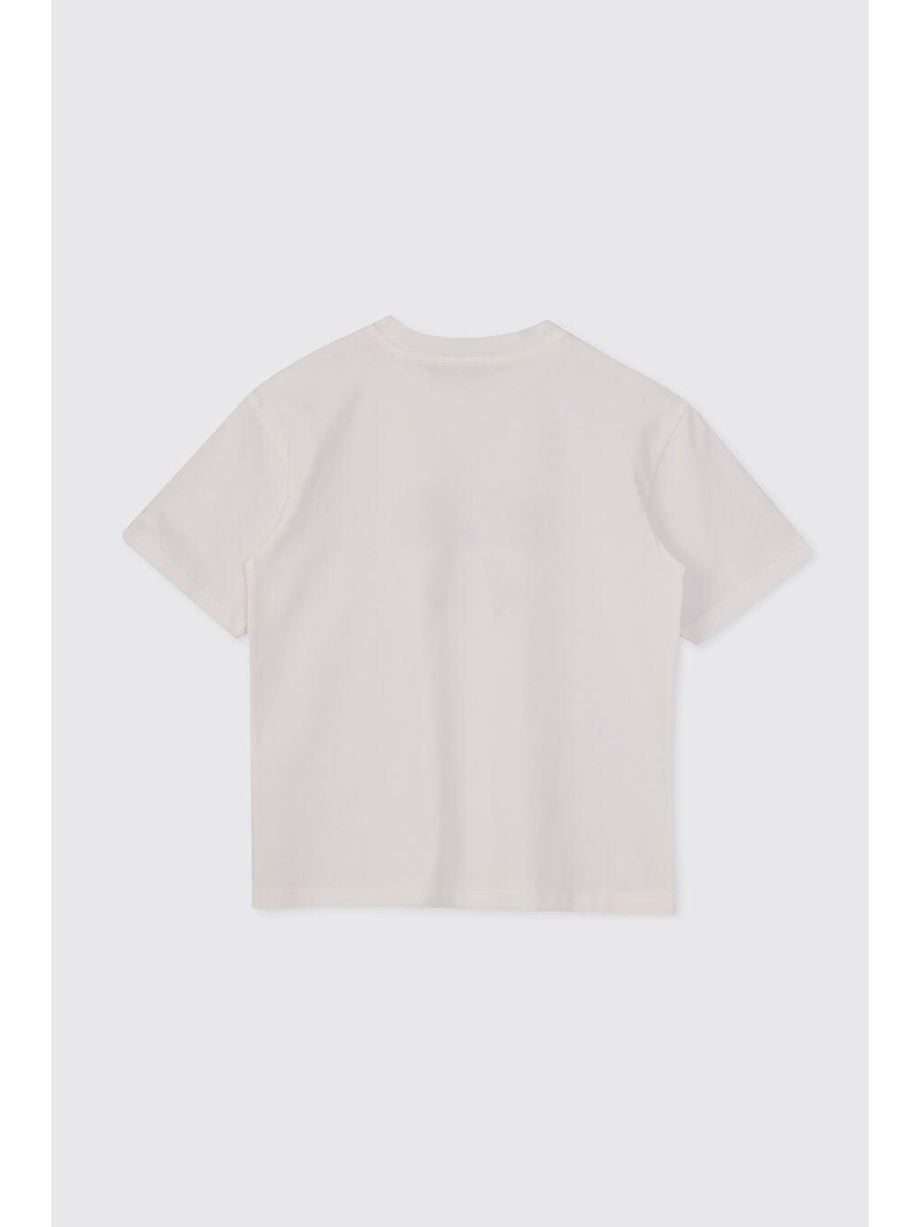 Kız Çocuk Kısa Kollu Ekru Tişört-1