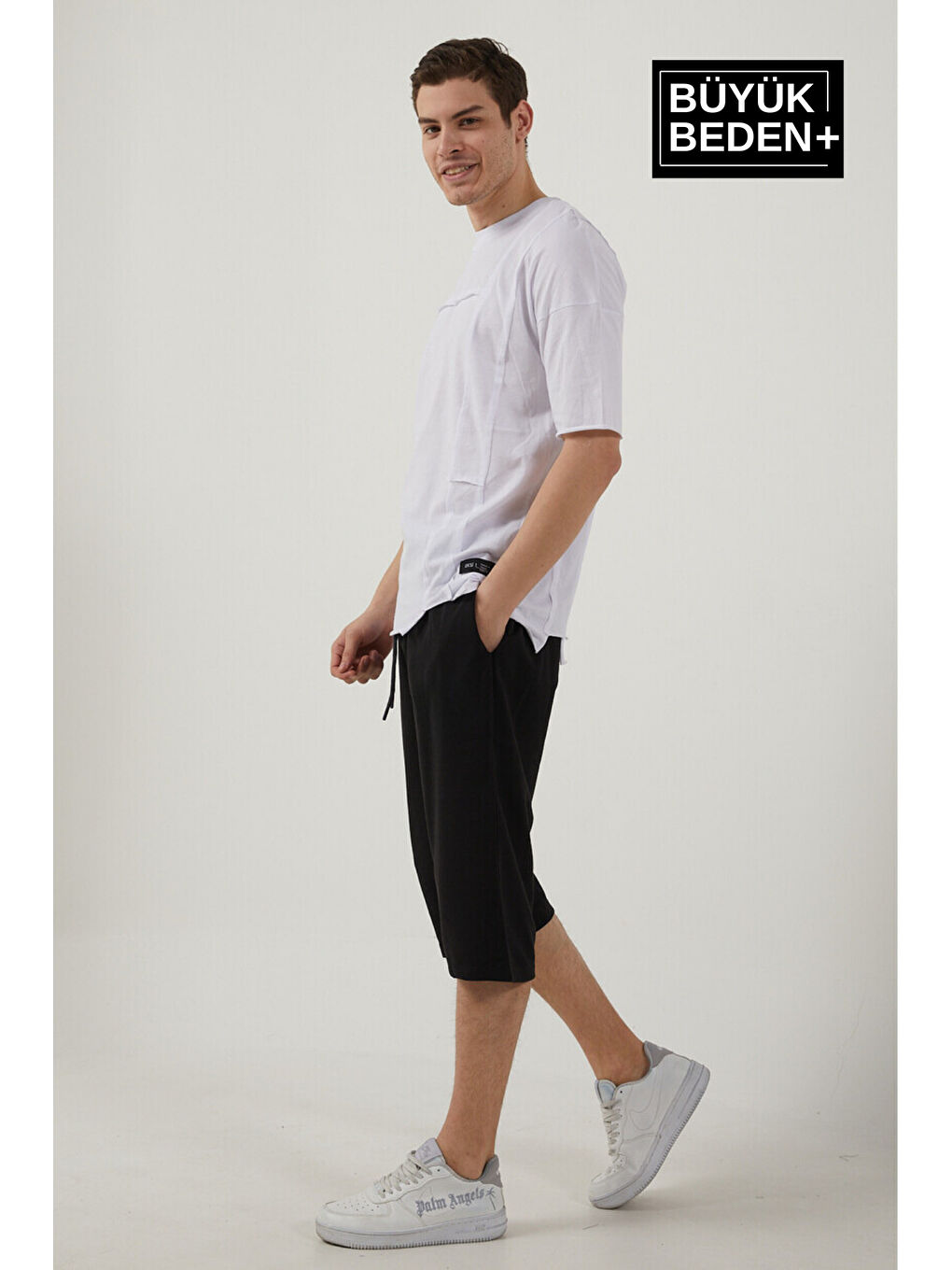 Siyah Erkek  Büyük Beden Şort SPR25BSR91