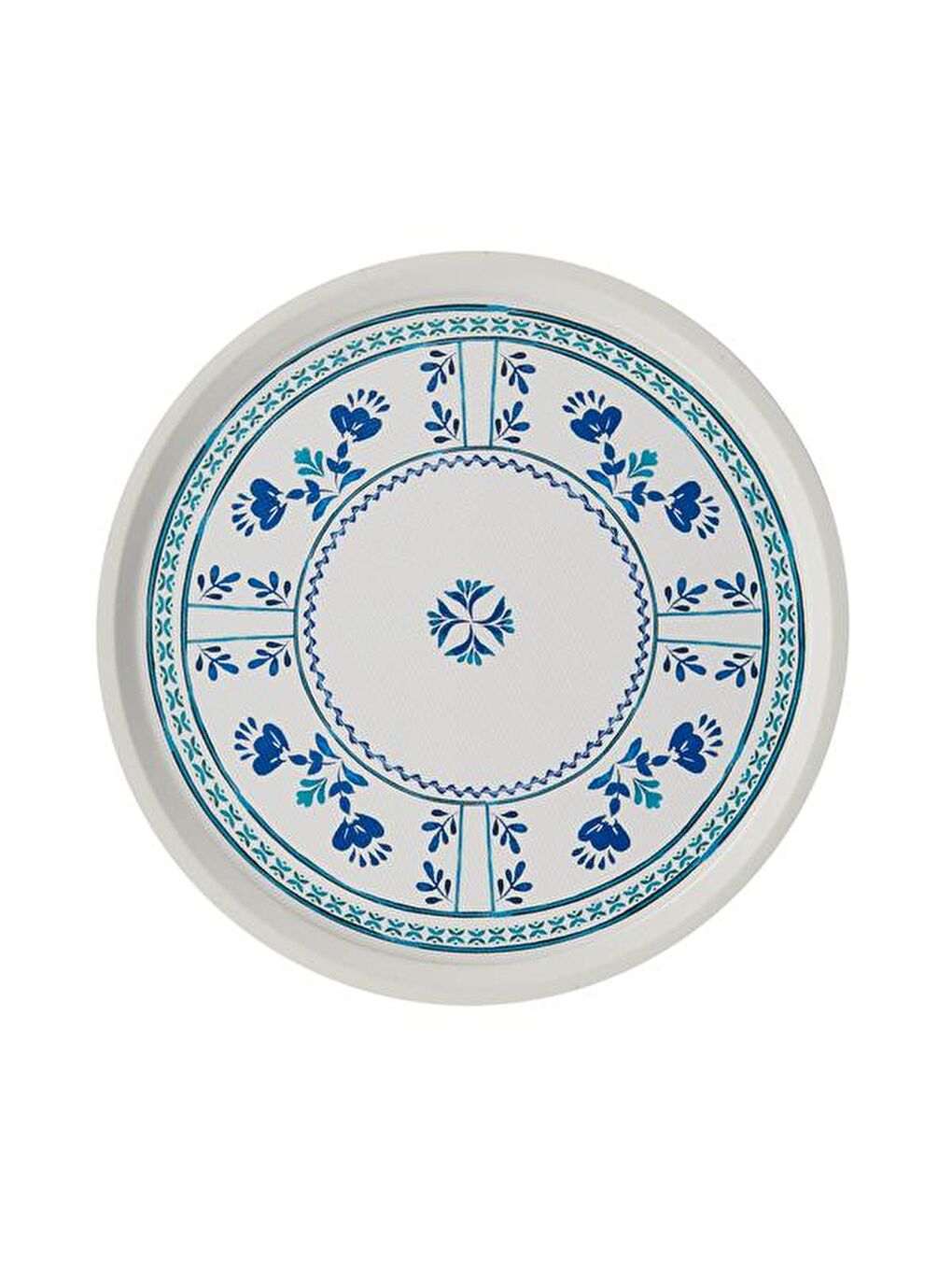 Karışık Santorini Yuvarlak Tepsi - Renkli - 35,5 cm-1