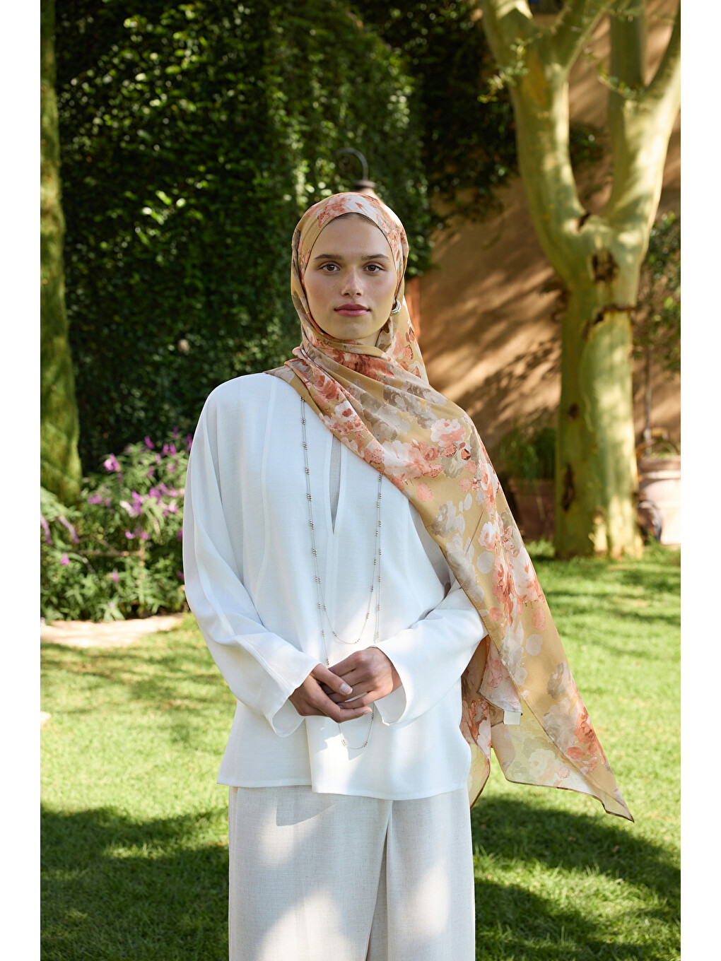 Bej Deluxe Summer Flow Şal Amber-1