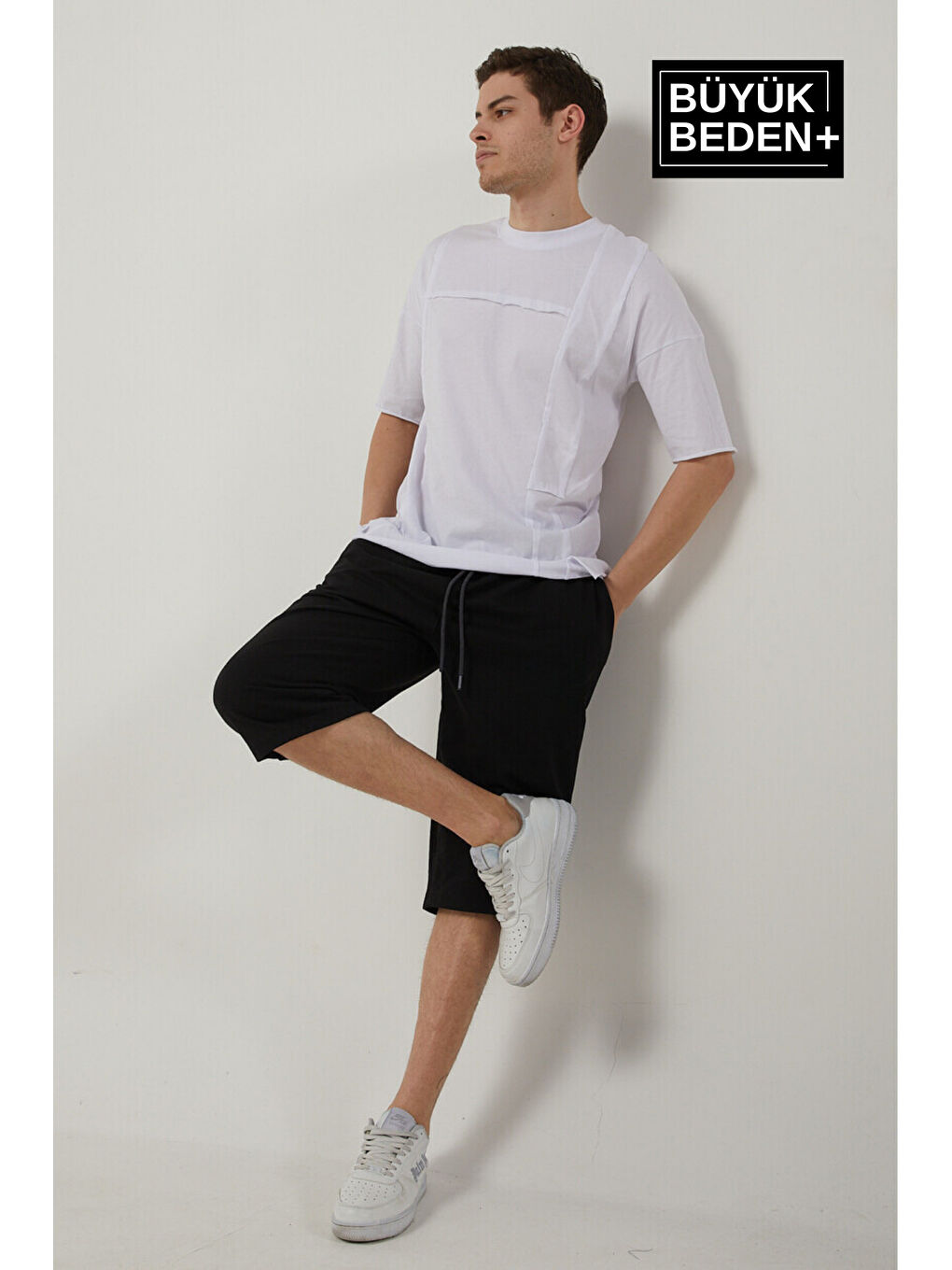 Siyah Erkek  Büyük Beden Şort SPR25BSR91-2