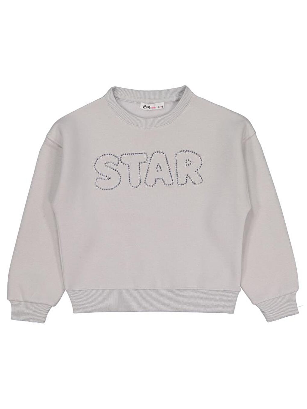Gri Girls Star Baskılı 6-9 Yaş Sweatshirt