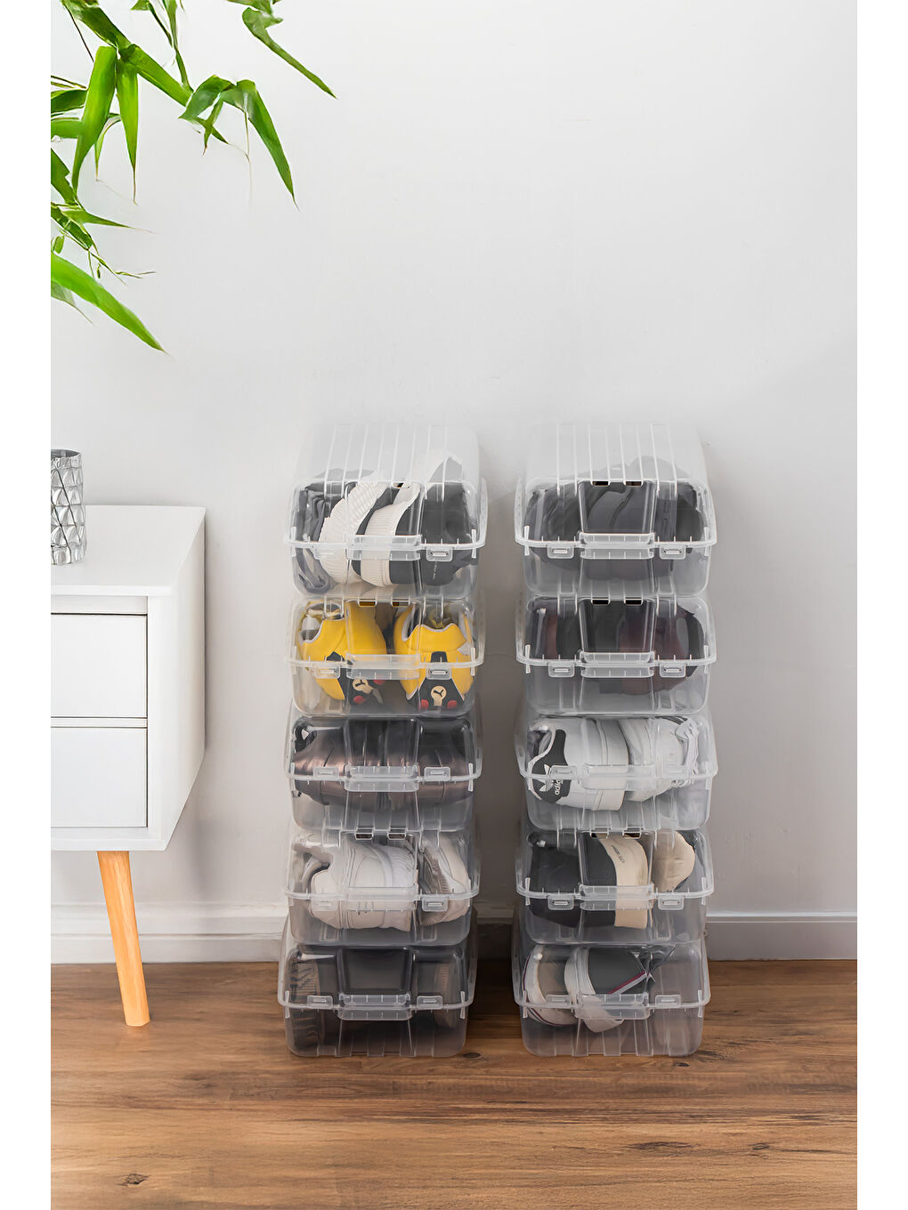 Renksiz 3207 10 Adet Erkek Ayakkabı Saklama Kutusu - Pratik Ayakkabı Kabı Düzenleyici Saklama Seti-1