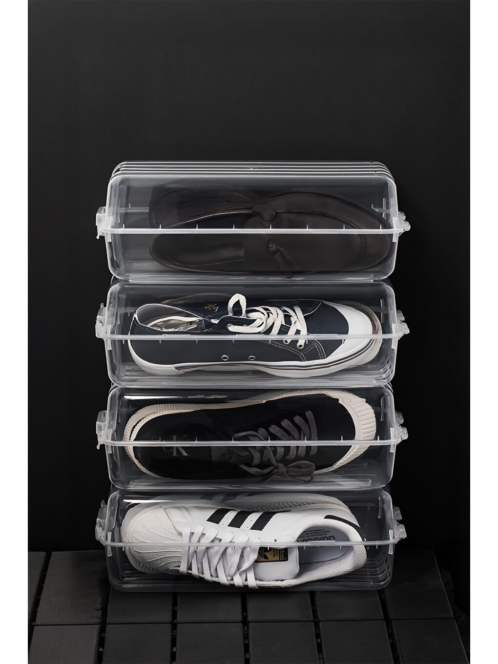 Renksiz 3207 10 Adet Erkek Ayakkabı Saklama Kutusu - Pratik Ayakkabı Kabı Düzenleyici Saklama Seti-4