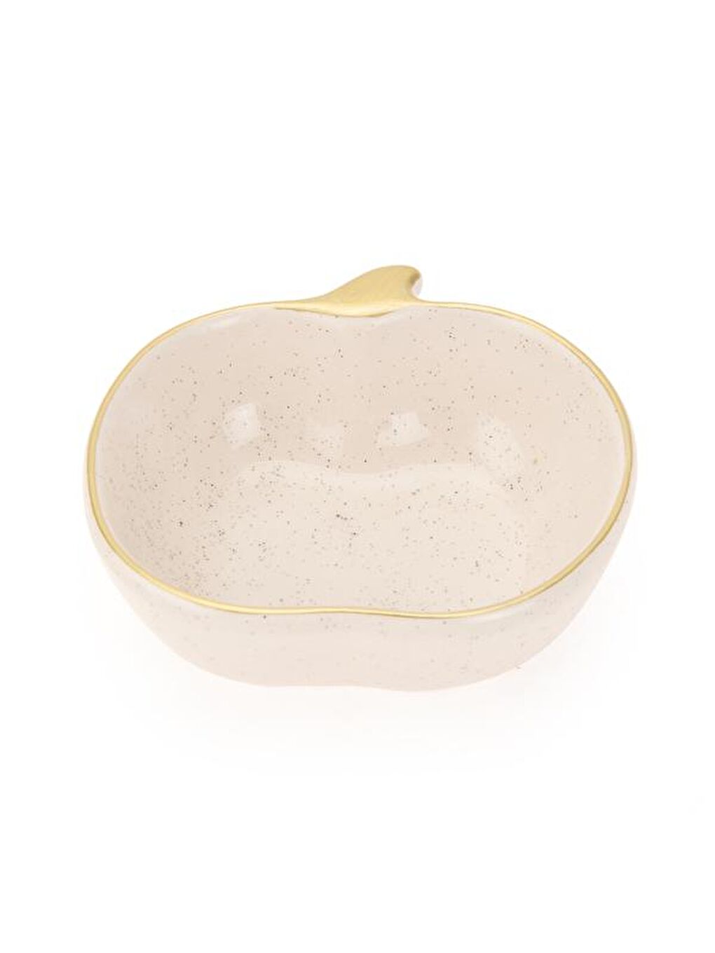 Ekru Seramik Elma Çerezlik - Krem - 10 cm-3