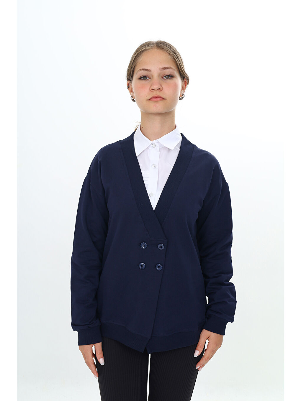 Lacivert Kız Çocuk Okul Hırka