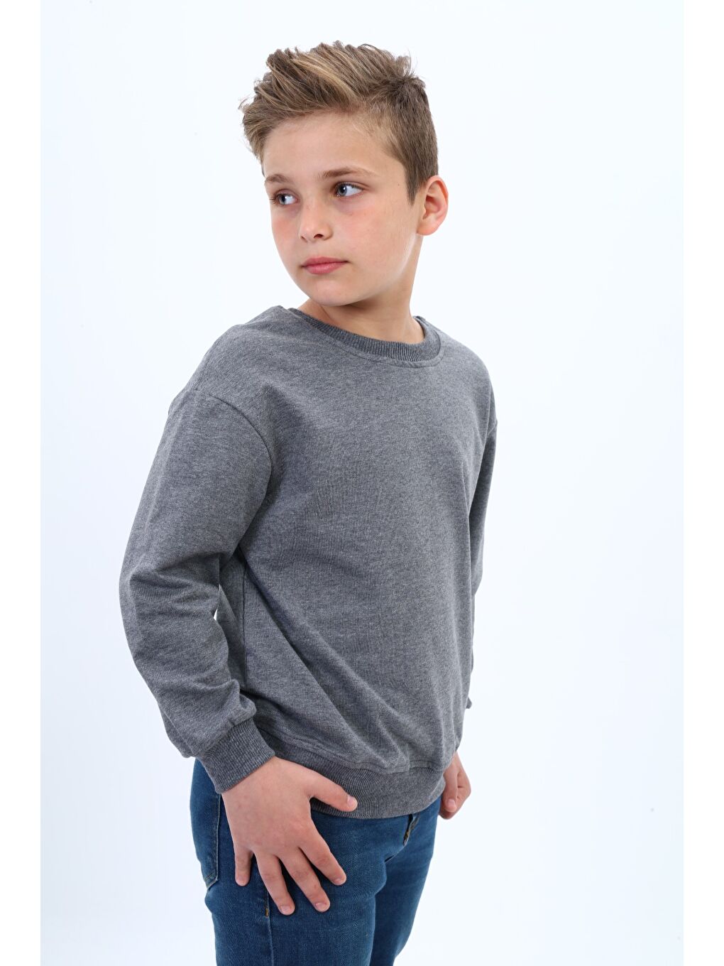 Antrasit Erkek Çocuk Baskılı Sweatshirt-3