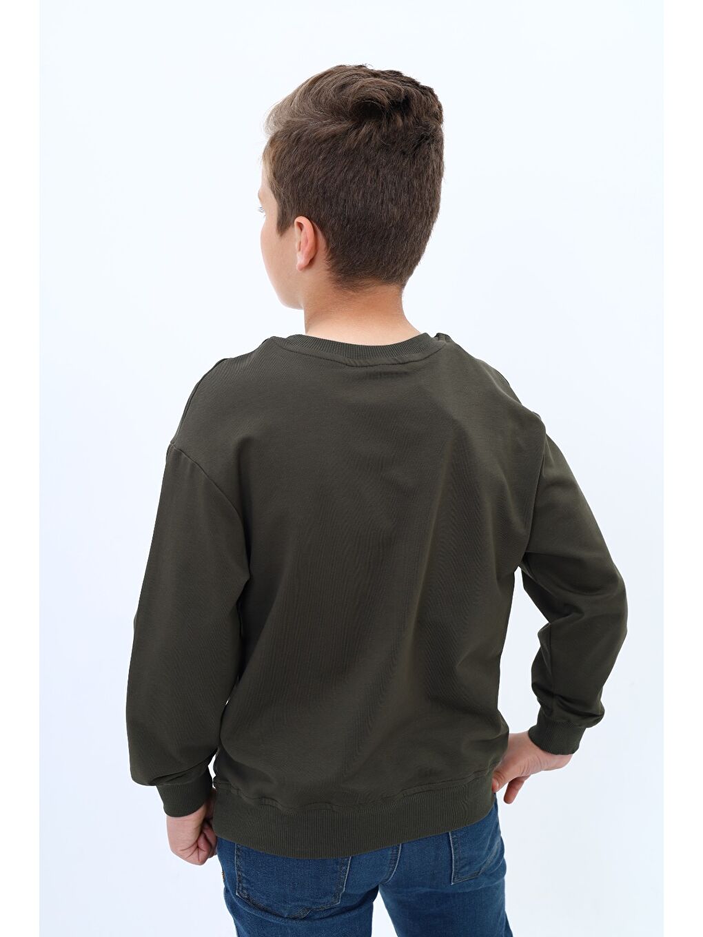 Haki Erkek Çocuk Baskılı Sweatshirt-2