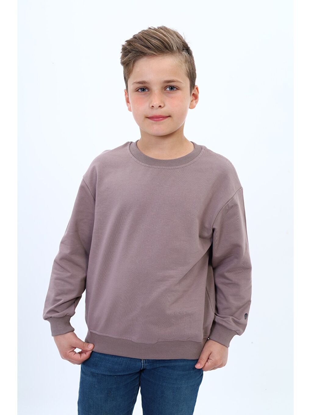 Kahverengi Erkek Çocuk Baskılı Sweatshirt-1
