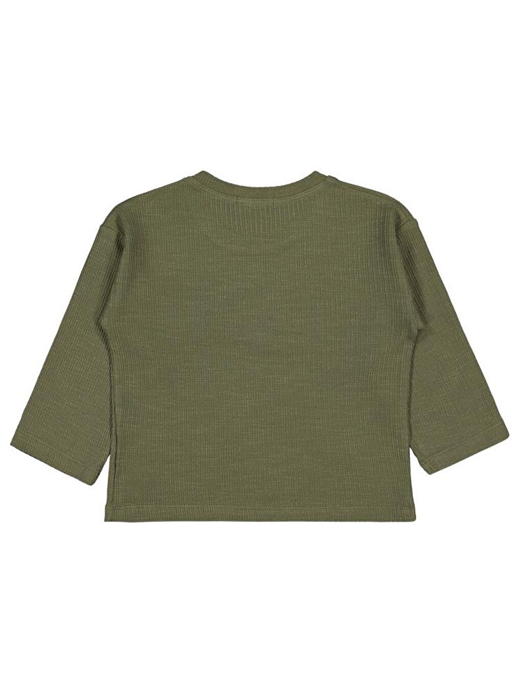 Boys Jakarlı Basic 2-5 Yaş Sweatshirt - Haki 2-3 Yaş-1