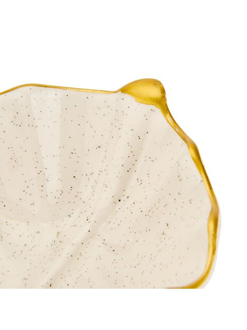 Ekru Seramik Yaprak Çerezlik - Krem - 11 cm-1